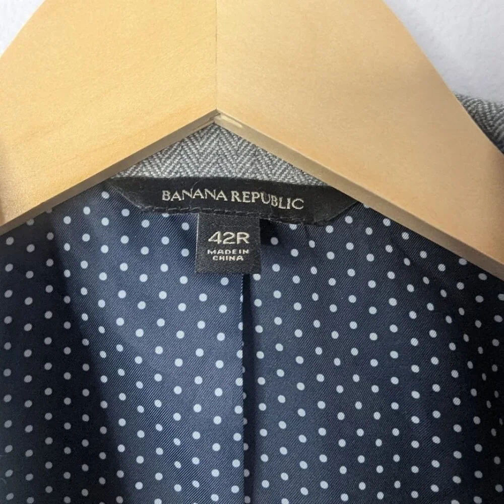 Banana Republic Slim Fit‎ Gray Two-Button Suit Jacket | Size 42R